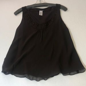 NWT Jones New York Brown Bead Tank/Shell Size 12